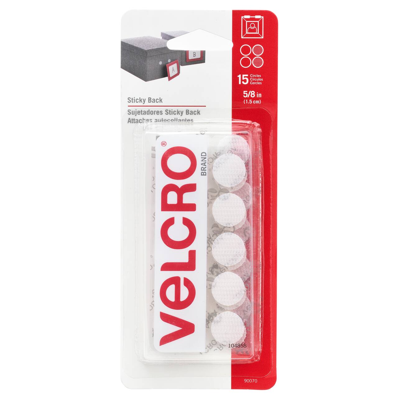 12 Packs: 15 ct. (180 total) VELCRO® Brand Sticky Back White Coins